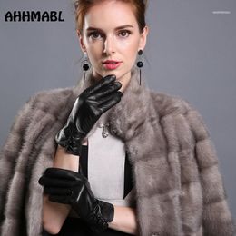 High Quality Elegant Women Leather Gloves Genuine Lambskin Autumn Spring Winter Thermal Trendy Female Glove G5721