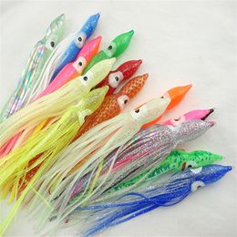 50pcs 12cm Soft Plastic Octopus Fishing Lures For Jigs Mixed Color Luminous Silicone Octopus Skirt Artificial Jigging Bait 33 Z2