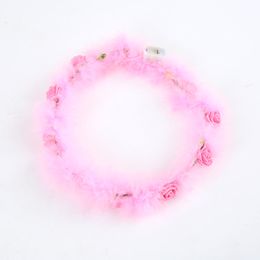 factory feather-glow wreath encryption highlights wreath headdress children's night market tourist attractions bar Led Rave Toy .