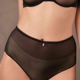 NXY sexy setVarsbaby wire free unlined transparent deep V lingerie yarn high-waist S M L XL underwear set for women 1128