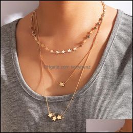 Pendant Necklaces & Pendants Jewelry Trendymtilayers 3 Layers Bohemia Style Stars Choker Women Necklace Gift 3368 Q2 Drop Delivery 2021 5Aux