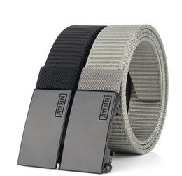 Men Belt Tactical Military Alloy Buckle Nylon Webbing Waist Strap Paintball Police Army Waistband Belts Automatic High Quality