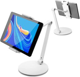 Tablet Stand Holder, Adjustable Cell Phone Stand Heavy Duty Desktop Tablet Holder Mount, High-Grade Aluminium Alloy Long Arm