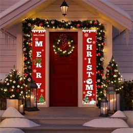 Christmas Outdoor Ornament Christmas Porch Banner Merry Christmas Decoration For Home Hanging Pendant Xmas New Year Navidad 201017