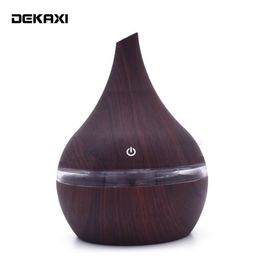 DEKAXI 300ML Aroma essential oil diffuser wood mistmaker portable usb air humidifier aroma diffuser mist diffuser air vaporizer Y200416