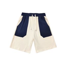 Men's Shorts Pure Cotton Casual Style Big Pocket Stitching Technology Loose Large Size Mid-Waist Five-Point Pants For Lover 210713