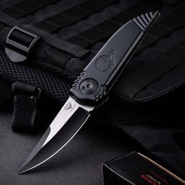 Asheville Steel Paragon Phoenix Knife Black 3.8" Two-Tone Satin DE Blade Manico in alluminio aeronautico