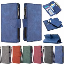 multifunction phone case UK - Zipper Wallet Phone Cases for iPhone 13 12 11 Pro Max XS XR X 7 8 Plus, 2in1 Multifunction Skin-Feeling PU Leather Flip Kickstand Cover Case with Coin Purse