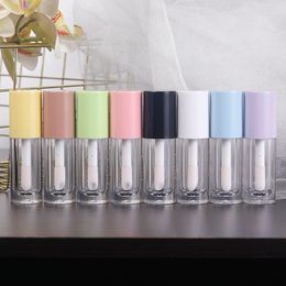 6ml empty clear luxury lip gloss containers tubes with big brush big wand applicator lipgloss tube