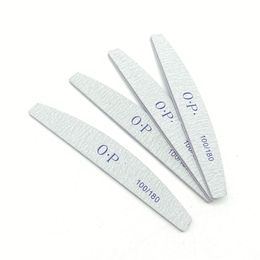 Half moon plastic nail file grey zebra line double-sided manicure files 2 types