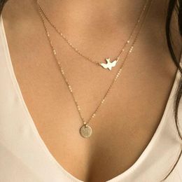 Pendant Necklaces Peace Dove Choker For Women Boho Sequin Multi-Layer Chains Necklace Jewellery Accessories Wholesale Collares