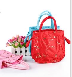 2021 fruit Large Wedding Party Gift Bags with Handles Coin Purse Woman Chinese Silk Drawstring Packaging Bags 22x22 cm 35pcs/lot