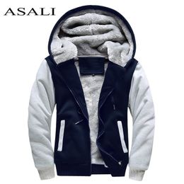 ASALI Bomber Jacket Men New Brand Winter Thick Warm Fleece Zipper Coat for Mens SportWear Tracksuit Male European Hoodies 201112