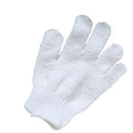 Colour white Peeling Glove Scrubber Five Fingers Exfoliating Tan Removal Bath Mitts Paddy Soft Fibre Massage Bath Glove Cleaner 300pcs