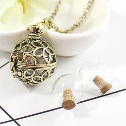 2PCS Bronze Cremation Urn Locket with Fillable Glass Orb Keepsake Jewelry Urn Necklace Cremation Jewelry Memorial Necklace C0225