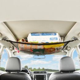 car trunk net Canada - Car Organizer ZK30 Portable Ceiling Storage Net Pocket Roof Interior Cargo Bag Trunk Pouch Sundries