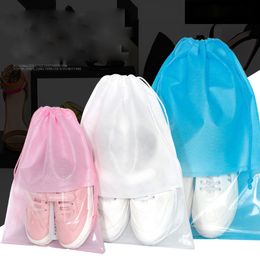 Waterproof Shoes Storage Bag Pouch Portable Travel Organiser Drawstring Bag Cover Non-Woven Laundry Organizador