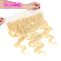 Malaysian Human Hair Body Wave 6X6 Lace Closure Baby Hairs 13 By Six Frontal Free Part Blonde Colour Yirubeauty Products