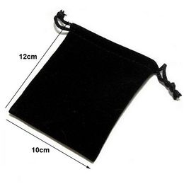 150pcs/lot Whole 10x12 cm Black/Blue/Red/Wine Red Drawstring Velvet Pouches Jewellery Christmas Gift Packaging Bags