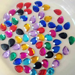 DIY 600pcs 10*14mm acrylic flatback teardrop-shaped diamond drill women handbags clothing materials-E49