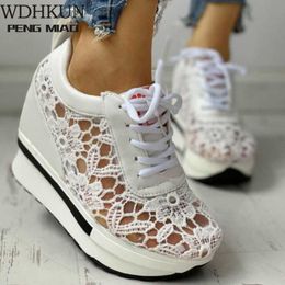 Summer Lace-up Breathable Women Sandals Wees Chunky Heels Height Increasing Paltform Female Ladies Shoes Zapatos De Mujer X0728