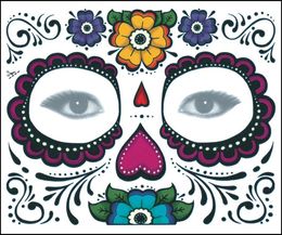 2021 new WATER PROOF DAY OF THE DEAD DIA DE LOS MUERTOS MEXICO FACE TATOO HIGH QUALITY EVIRONMENT FRIENDLY