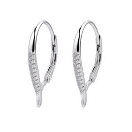 Leverback Earring Settings 925 Sterling Silver Zircon Semi Mountings DIY Accessory Earwire Findings 5 Pairs