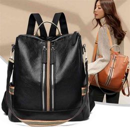 Female School Bags For Teenage Girls Shoulder Bag Travel BackPack Mochila Fashion Backpack Women Genuine Leather Backpacks 210922