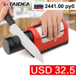 TAIDEA Dimaond electric Knife Sharpener Professional Sharpening System Two Stages Kitchen Ceramic Stone GRINDER 210615