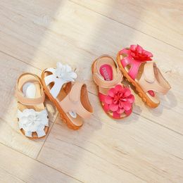 Sandals Baby Girls With Flower Summer Kids Covered Toes Drop Children Fashion Little Princess Cute Flat Beach