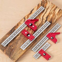 Professional Hand Tool Sets Scalable Ruler For Woodpecker One Time T-type Hole Stainless Scribing Marking Line Gauge Carpenter Measuring