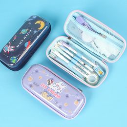 Storage stationery box cute cloth pencil bags student large capacity PVC pencils case 12 styles