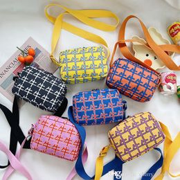 boys girls printed handbags fashion children national tide single shoulder bag kids lettering crossbody wallet go out small square bags F613