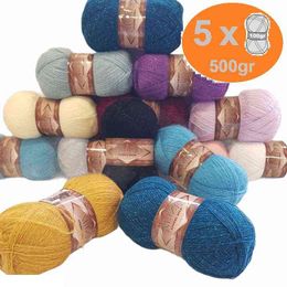 1PC Alize Angora Gold Simli Yarn 5x100gr-500mt %5 Metalic Poly Lurex Wool u Acrylic DIY Hand Knitting Crochet Bright String Y211129