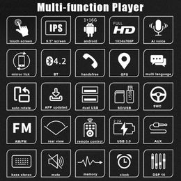 Android 9 0 9 5 HD 1080P 12V Automatic Rotating Car MP5 Player 1 16G IPS Touch Screen Built-in GPS Navigation Auto Accessori225G