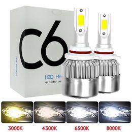 C6 Car Headlight 72W 7600LM Led Light Bulbs H1 H3 H7 9005 hb3 9006 HB4 H11 H4 H13 9007 Automobiles Headlamp 6000K S2