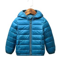 2-8 Y Children Winter Ultra Light Down Jacket Baby Kids Autumn Coat Girls Clothes Hooded Outerwear Boy Snowsuit Child Outerwear H0909