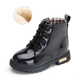 VIP Kids Leather Boots Boys Girls Shoes Autumn Children Toddler Warm Winter Size 21- 37 211108