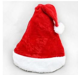 Velvet Santa Hat with Plush brim Adult Child Christmas Party cap celebration grand event Favours gift red