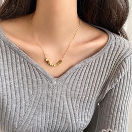 Pendant Necklaces TIMEONLY Temperament Square Metal Necklace Golden Color Small Linked Chain Sweater For Women Festival Jewelry