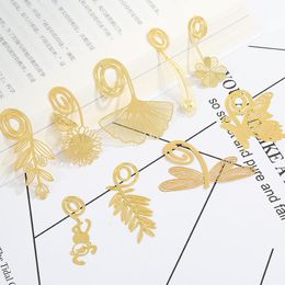 Bookmark Hollow Lovely Retro Gold Bookmarks Exquisite Metal Creative Gift Butterfly Feather Label For Books Student Teacher Present