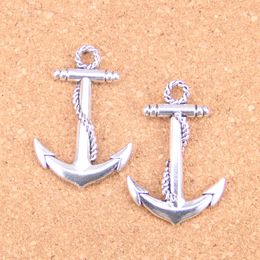 19pcs Antique Silver Plated Bronze Plated anchor sea Charms Pendant DIY Necklace Bracelet Bangle Findings 44*30mm