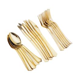 Disposable Dinnerware 18xDisposable Cutlery Set Plastic Fork Spoon Heavy Duty Tableware