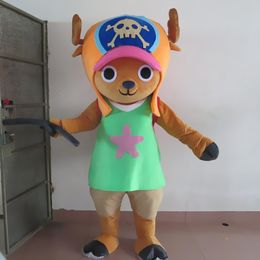 Mascot Costumes Deer Mascot Costume ONEPIECE Tony Chopper fancy dress costume for adult Halloween party