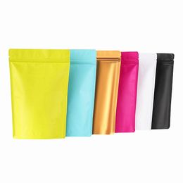 5 Size Thick Colourful Matte Aluminium Foil Self Seal Stand Up Bag Tea Food Sealed Packaging Bag Wholesale LX2217