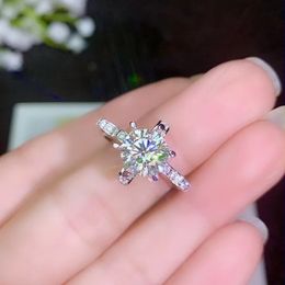 shiny moissanite women engagement ring real 925 silver attractive character girl birthday gift date essential ing