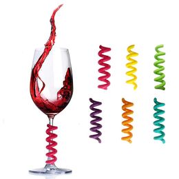24 piezas Marcadores Bebidas,Etiqueta de Copa vino Vidrio Silicona,Identificadores de Vidrio para Cena Familiar Bar Cóctel 6 Colores 