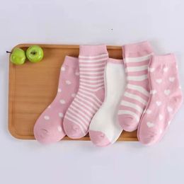 5 Pair/Lot Kids Soft Cotton Socks Boy Girl Baby Cute Cartoon Warm Stripe Fashion Sport For Spring Summer Autumn Winter fit0-8 years many Colours offer choose
