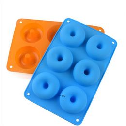 NEWSilicone Donut Pan 6-Cavity Doughnuts Mould Non-Stick Cake Biscuit Bagels Mould Tray Pastry Baking Tools RRF12163