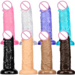 NXY Dildos Anal Toys Magic Pillar Adult Masturbation Backyard Expansion False Penis Large Crystal Color Gay Women's Simulated Pulling and Inserting 0225